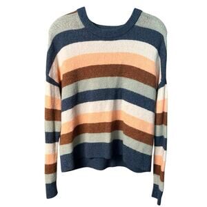 Madewell Merino Wool Alpaca Blend Striped Sweater XS Cozy Fall Pullover - XXS